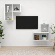 Detailed information about the product 4 Piece TV Cabinet Set High Gloss White Chipboard