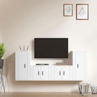 Detailed information about the product 4 Piece TV Cabinet Set White Engineered Wood