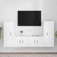 Detailed information about the product 4 Piece TV Cabinet Set White Engineered Wood