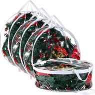 Detailed information about the product 4 Pieces Clear Christmas Wreath Storage Container 24 Inches Xmas Wreath Storage Bag Plastic Christmas Garland Container with Dual Zippers and Reinforced Handles (Clear)