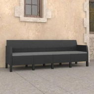 Detailed information about the product 4-Seater Garden Sofa with Cushions Anthracite PP Rattan