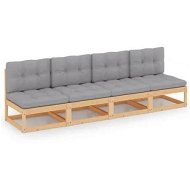 Detailed information about the product 4-Seater Sofa with Cushions Solid Pinewood