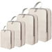 4 Set Compression Packing Cubes for Suitcases, Luggage Packing Organizers Bag Travel Accessories(Beige). Available at Crazy Sales for $22.95