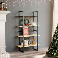 Detailed information about the product 4-Tier Book Cabinet 80x30x140 Cm Solid Pine Wood