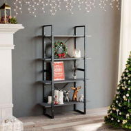 Detailed information about the product 4-Tier Book Cabinet Grey 80x30x140 Cm Solid Pine Wood