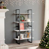 Detailed information about the product 4-Tier Book Cabinet White 80x30x140 Cm Engineered Wood