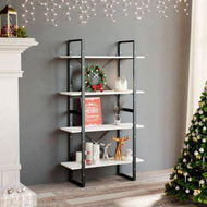 Detailed information about the product 4-Tier Book Cabinet White 80x30x140 Cm Solid Pine Wood