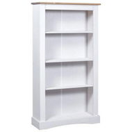 Detailed information about the product 4-Tier Bookcase Mexican Pine Corona Range White 81x29x150 Cm