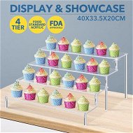 Detailed information about the product 4 Tier Cupcake Stand Acrylic Cake Display Shelf Unit Pastry Bakery Donut Model Holder Rack Clear 5mm Thick For Wedding Party