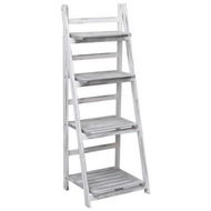 Detailed information about the product 4-Tier Plant Stand Grey 43x33x113 Cm Wood