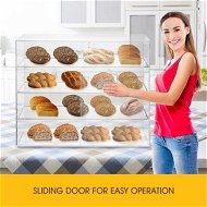 Detailed information about the product 4-Tier Crystal Dustproof Cake Display Cabinet Food Showcase Case With 3 Durable Shelves - 65x33x53cm.
