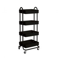 Detailed information about the product 4 Tiers Kitchen Trolley Cart Black