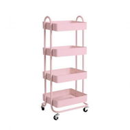 Detailed information about the product 4 Tiers Kitchen Trolley Cart Pink