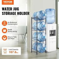 Detailed information about the product 4 Tiers Water Jug Holder Single Row Water Bottle Rack for 4 Bottles Black