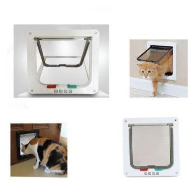 4-Way Locking Dog Cat Door For Window/Door White - 19x20x2.