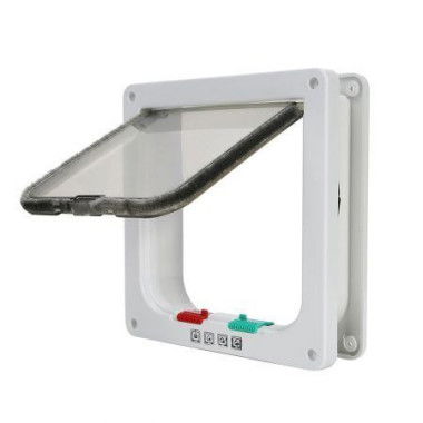 4-Way Locking Dog Cat Door For Window/Door White - 19x20x5.