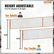 Detailed information about the product 4-Way Volleyball Net Adjustable Height Badminton Net Set for Backyard Beach Lawn Outdoor Portable Volleyball Net with Carrying Bag 4 Square Quick Assemble