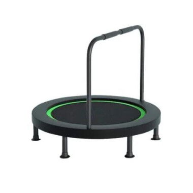 40 Inch Folding Trampoline with U-shaped handrail Green Home Fitness Bouncer Indoor and Outdoor Bungee Training Equipment Men Women Children Portable