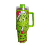 Detailed information about the product 40 oz Christmas Grinchi Tumbler with Handle and Straw, Stainless Steel Tumbler with Lid Straw, Car Mug Sports Travel Christmas Gift