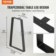 Detailed information about the product 406MM Trapezoid Solid Steel Furniture Legs Set of 2 for DIY Coffee Tables