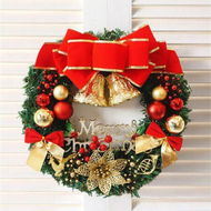 Detailed information about the product 40cm Christmas Wreath Merry Christmas Front Door Ornament Wall Artificial Pine Garland