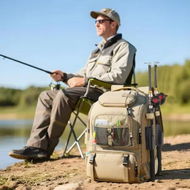 Detailed information about the product 40L Fishing Backpack Tackle Shoulder Sling Bag Water Resist Storage Gear Equipment Rod Holder Fisherman Travel Outdoor Camping Sports Tactical Hiking