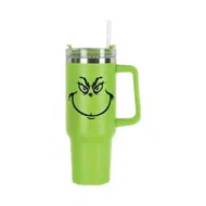 Detailed information about the product 40oz Grinch Tumbler With Handle and straw, Stainless Steel Insulated Cup, Travel Cup, Double Wall Coffee Cup