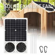 Detailed information about the product 40W 6 Inch Solar Panel Fan Kit Waterproof Portable Dual Fan for Home Attic Pet House Energy Saving Ventilation Pet Houses Chicken Coops