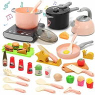 Detailed information about the product 41 Piece Children Kid Pretend Play Toy Kitchen Set Touch Sound Music Cooking Tools Cake Cut Fruit Christmas Birthday Gift