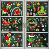 Detailed information about the product 419 PCS(3 set) Christmas Window Clings for Glass Windows,Christmas Elf Faces Window Stickers with Snowflake,Double Sided Static Window Clings