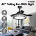 42 Inch Ceiling Modern Fan With LED Lights Remote Control 3 Blades 3 Speed Timer Black. Available at Crazy Sales for $159.97