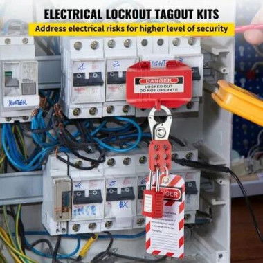 42 PCS Lockout Tagout Kits Electrical Loto Kit for Electrical Risk Removal