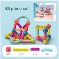 Detailed information about the product 42-Piece Magnetic Building Set for Kids - STEM Stacking Toys with Balls and Rods for Boys & Girls Ages 3+