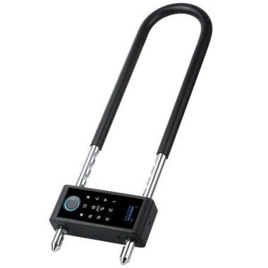 42cm Length Fingerprint U Shape Lock Glass Door Sliding Door Shop Password Card Office 50 Fingerprints Key Smart Anti Theft Electronic Smart Lock