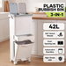 42L 3 Tier Recycling Bin with Wheels Kitchen Dustbin Garbage Pedal Trash Can Compartment Waste Sorter Press Top Lid Removable Buckets for Home Office. Available at Crazy Sales for $59.95