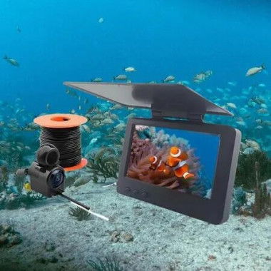 4.3 Inch Camera 15m Video Cable Fishing Finder Wide Angle 195 Degree HD Underwater Camera IPS Screen Shark Sonar Storage box Include Fisherman Gift