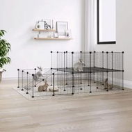 Detailed information about the product 44-Panel Pet Cage with Door Black 35x35 cm Steel