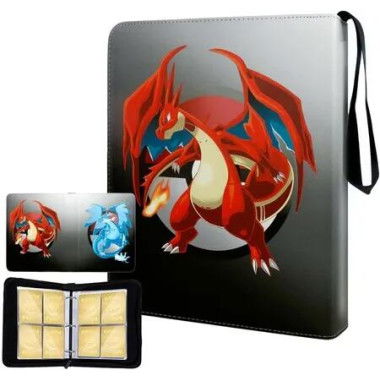 440-Card Pokemon Card Album with 4 Pockets 55 pages: PU Leather Binder for Cartoon Anime Game Card EX GX Collectors and Enthusiasts