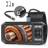 Detailed information about the product 4.5 Inch Dual-Lens Industrial Endoscope,1080P Photo Video Borescope Inspection Camera,8mm IP67 Waterproof Snake Camera,8+1 LED Lights