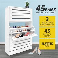 Detailed information about the product 45 Pair Wood Shoe Storage Cabinet 3 Door Shoe Organizer Rack