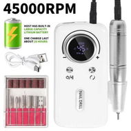 Detailed information about the product 45000RPM Electric Nail Drill Machine Professional Nail Drills for Gel Nails Polish Rechargeable Portable Nail File Manicure Tool Color White