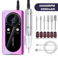 Detailed information about the product 45000RPM Nail Drill Machine Electric Portable Nail File Rechargeable Nail Sander for Gel Nails Polishing for Home Manicure Salon,Colorful Purple