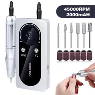 Detailed information about the product 45000RPM Nail Drill Machine Electric Portable Nail File Rechargeable Nail Sander for Gel Nails Polishing for Home Manicure Salon,Colorful White