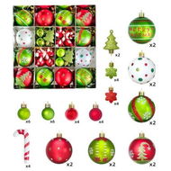 Detailed information about the product 46 Piece Grinch Themed Christmas Tree Cane Set Green Monster Ornaments & Painted Ball Pendants Decoration