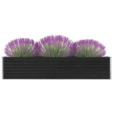 47055 Garden Raised Bed Galvanised Steel 320x40x45 Cm Anthracite