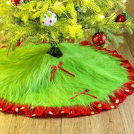 Detailed information about the product 48 Inch Christmas Tree Skirt Furry Plush Lime Green Christmas Tree Skirts Whimsical Xmas Decorations for Home Xmas Party