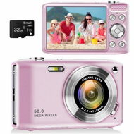 Detailed information about the product 48MP Point and Shoot Digital Camera with Macro Mode,1080P HD Compact Digital Camera with Flash 16x Zoom Anti Shake 2.88 inch IPS Screen Small Digital Camera 32GB SD Card for Teens Kids Seniors (Pink)