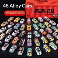 Detailed information about the product 48PCS Diecast Metal Toy Car Pullback Truck Container Boys Kids Mini Parking Presents Christmas Birthday Gift