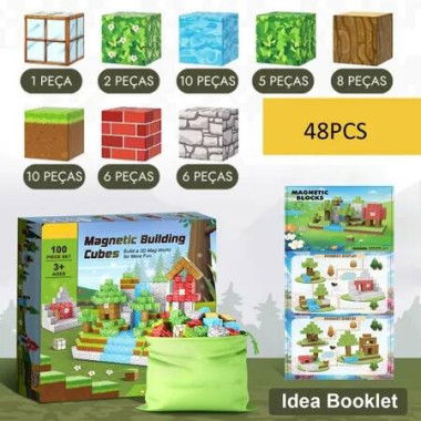 48pcs Magnetic Blocks-Build Mine World STEM Sensory Classroom Must Haves Construction Toys Birthday Chirstmas Gifts