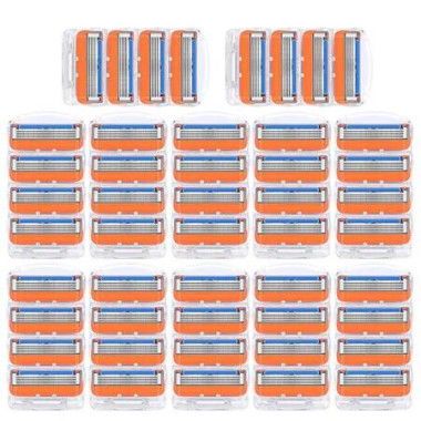 48pcs Razor Blade Shaving Razor Blade Refills for Gillette Fusion 5,Orange New Version